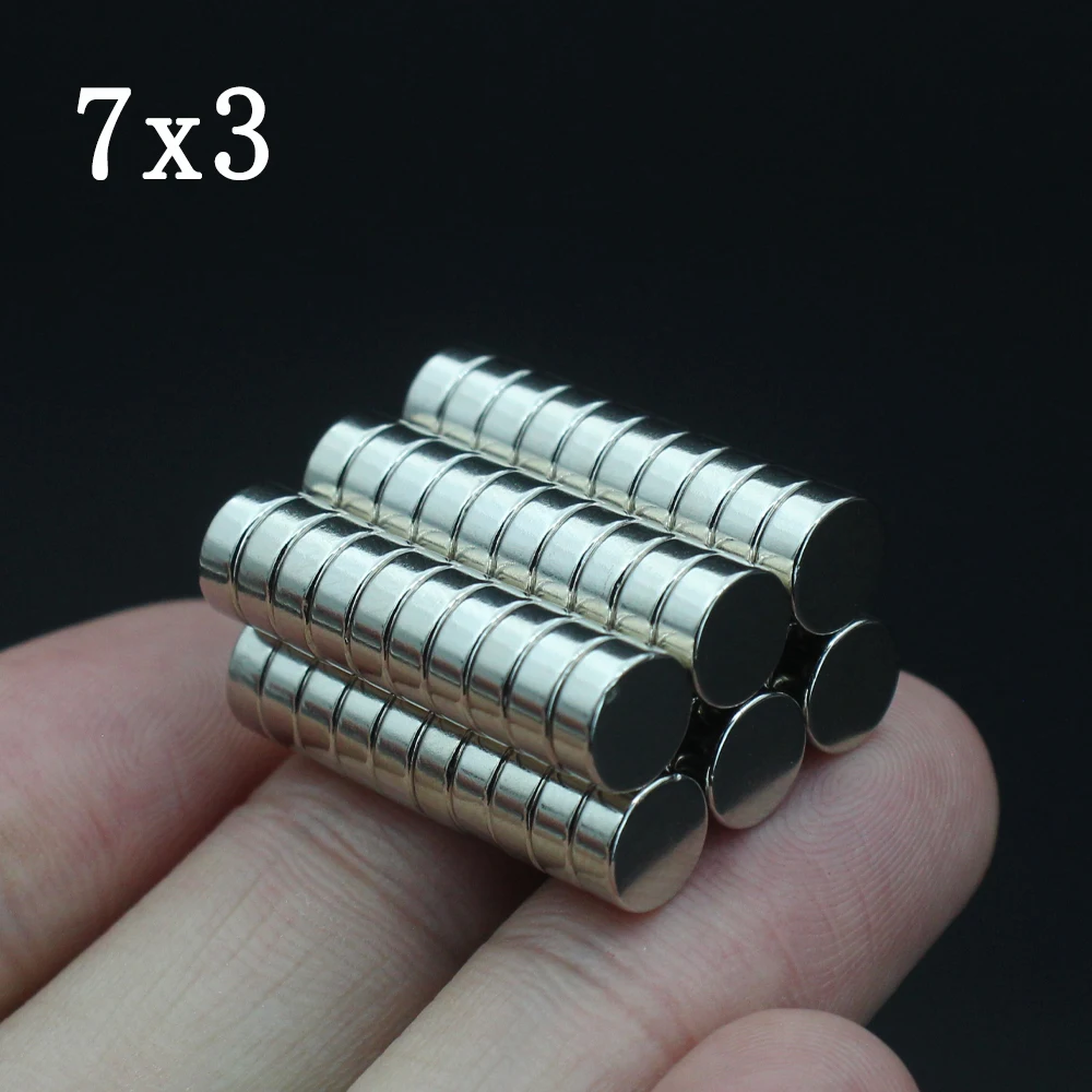 

20-500pcs 7x3mm Small Disc Magnets 7mm x 3mm N35 Rare Earth NdFeB Round Magnet Super Strong Neodymium Magnets for Crafts