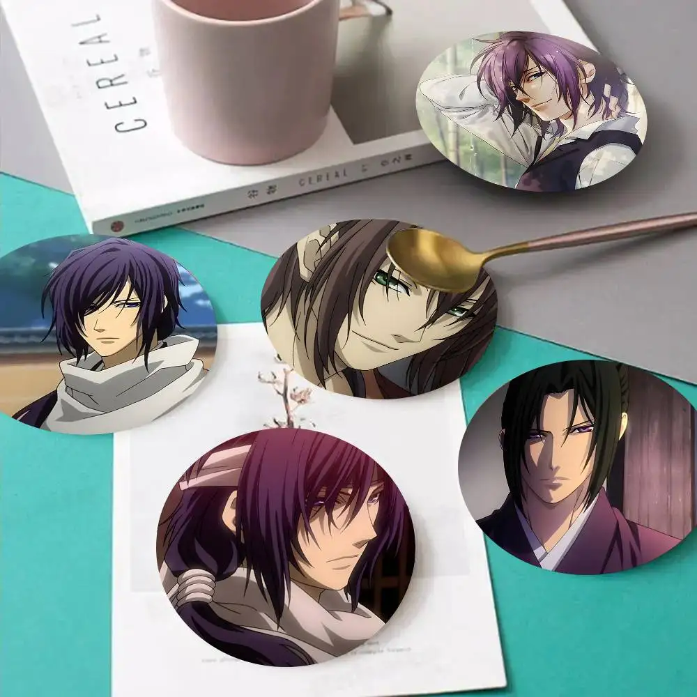 1pc Game Anime H-Hakuoki Wooden Coaster Colour Printing Cup Mat Home Desk Decoration Gifts