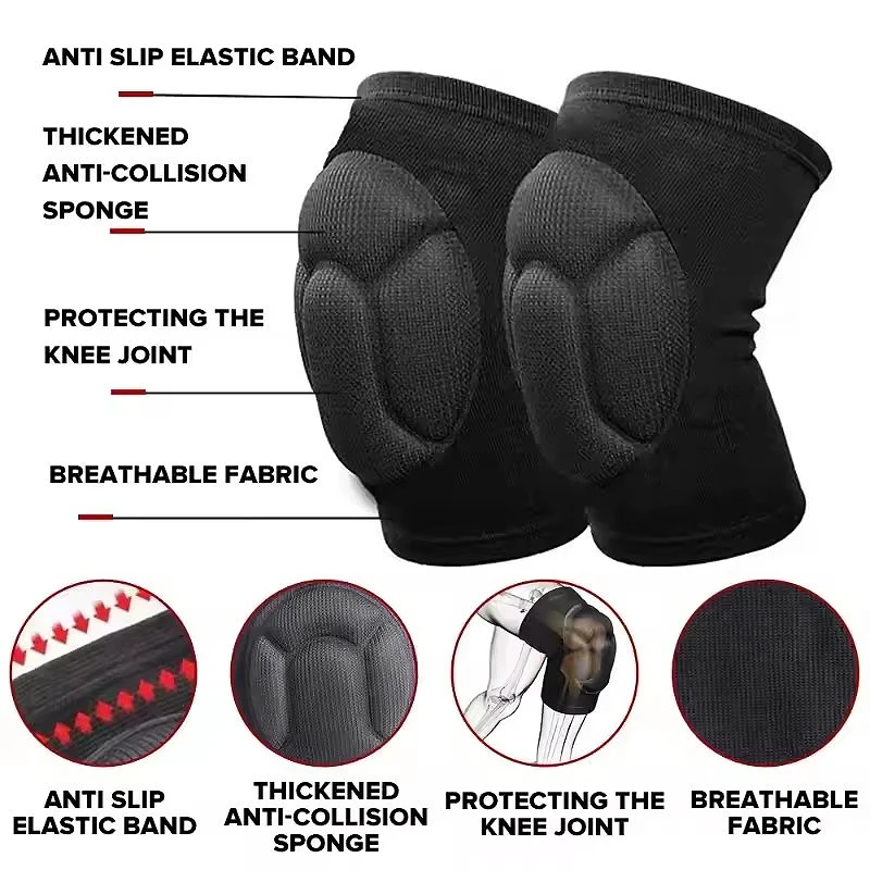 Thickened Protective Sports Knee Pads for Men and Women Anti Slip Knee Pads Gym Equipment Basketball Protective Gear
