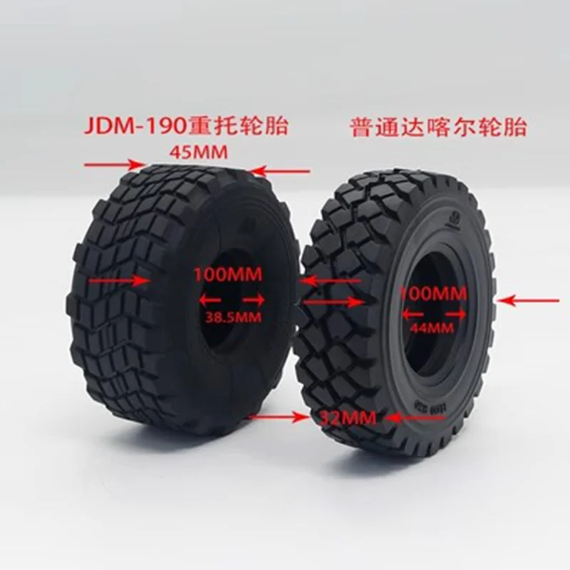 1 piece  JDM-190 Trailer XS45 Wide Tire For Tamiya Rc Truck Trailer Tipper For Scania Man Actros Volvo Car Parts