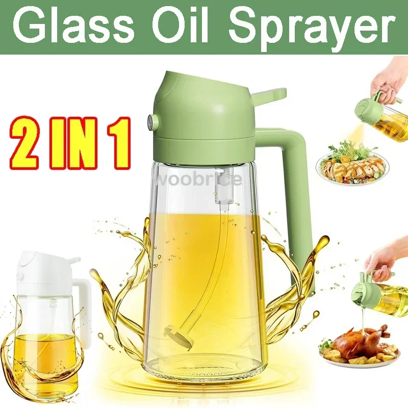 

Spray Oil Spray Glass Container Olive Oil Spice Jars Dispenser 500ml Kitchen Cooking Oil Dispenser Vaporizer Cruet for Camping