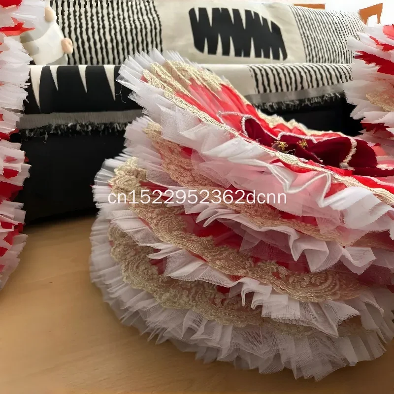Robe Tutu de Ballet professionnelle rouge pour enfants et adultes, Costume de danse de ballerine classique, plateau de crêpes, robe de soirée pour femmes et filles