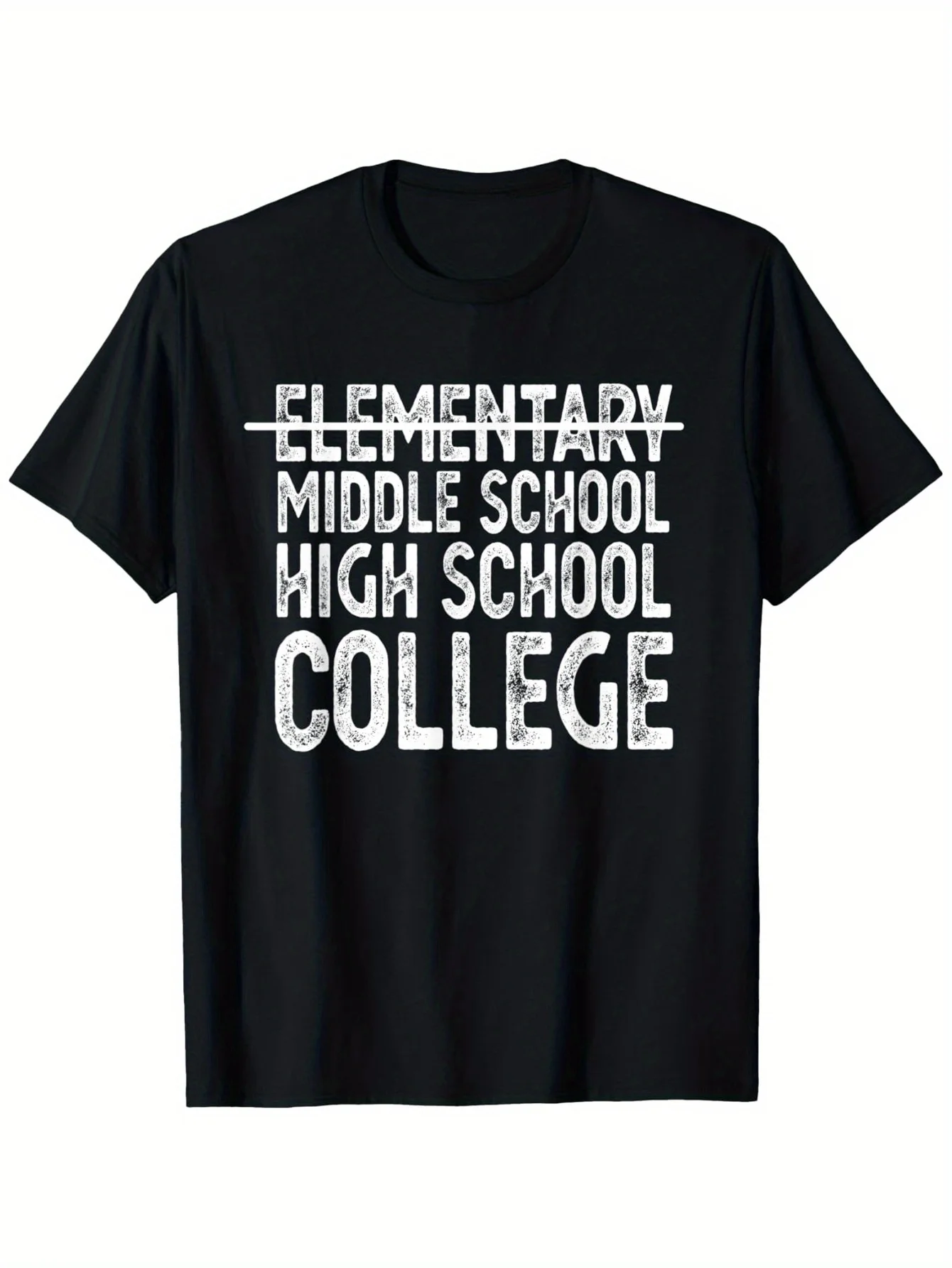 Elementary Middle School Graduation T-Shirt - 100% 180gsm Black with White Print Commemorative Gift for Graduates, St. Patrick's