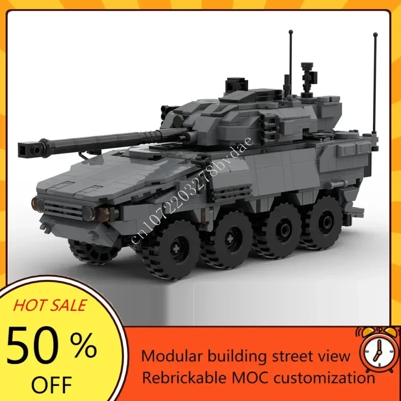 975PCS MOC Military Military Series BOXER MGS Destroyer Armored Car Model Custom Puzzle  DIY Assembly Birthday Toy Xmas Gift