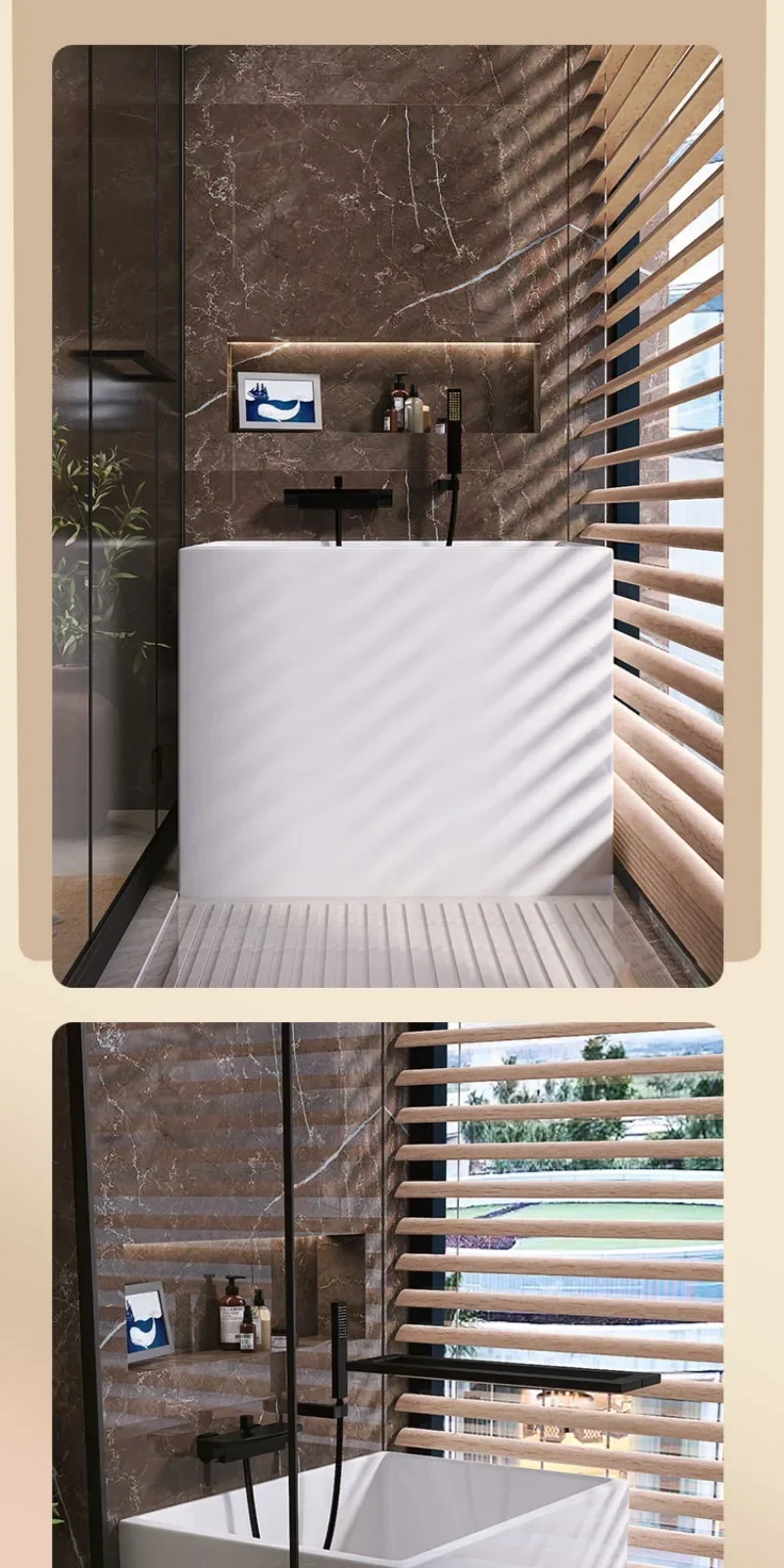 Small bathtub household small apartment acrylic sitting movable independent Japanese integrated deep bubble simple small mini