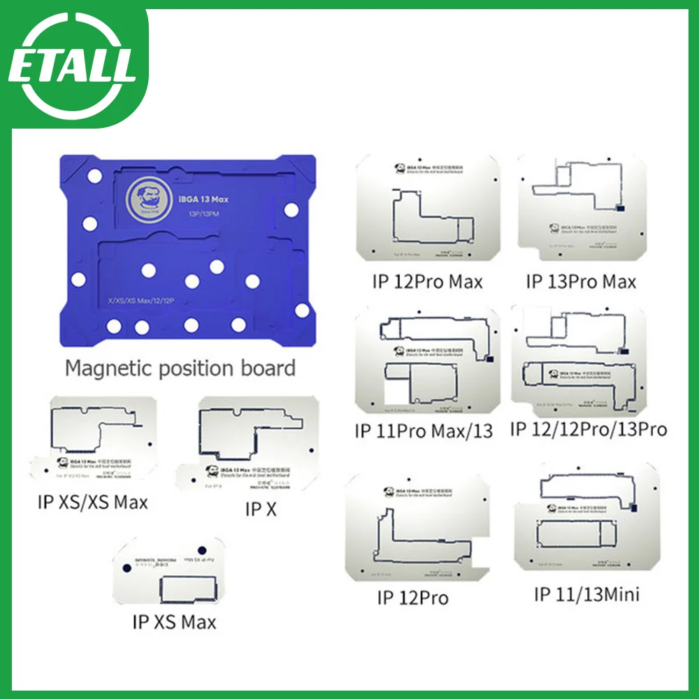 Mechanic iBGA 13 14 15 Middle Frame BGA Reballing Platform For iPhone X-15 Pro Max Motherboard Rework Tin Mesh Template Fixture