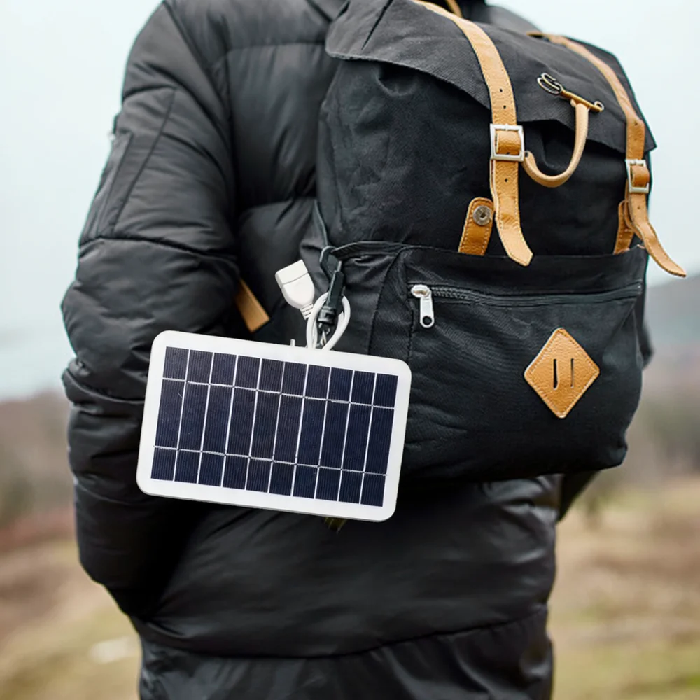Portable USB Solar Charger 5V 2W Panel For Outdoor Camping Hiking Mobile Phone Power Supply Compact Energy Solution