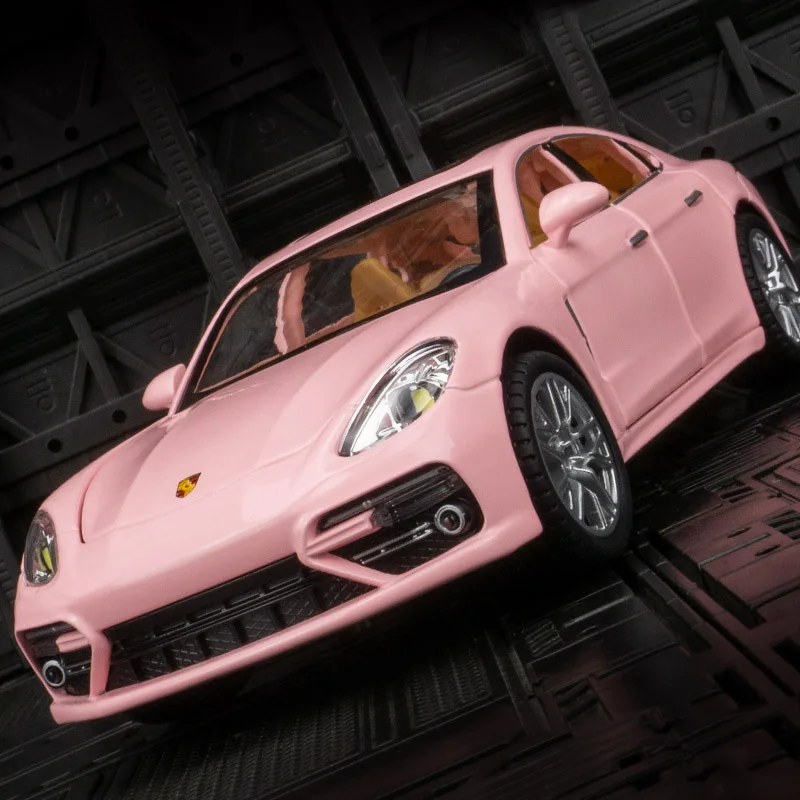 1:24 Porsche Panamera Sport Car Model four doors and the front hood and trunk door can be opened has sound and lighting function
