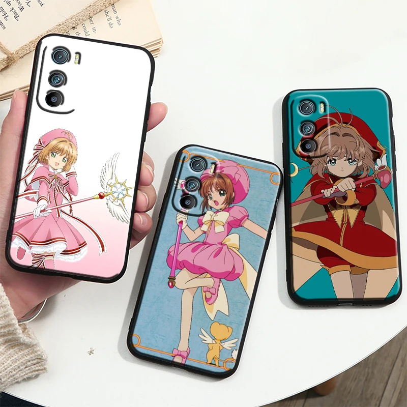 Anime Cardcaptor Sakura Cute Tpu Silicone For OPPO A98 A96 A94 A74 A72 A57S A55 A53S A15S A16K A5 Black Cover