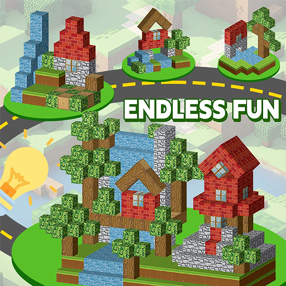 Treehouse المغناطيسي بنة الطوب الإبداعي المشهد الشهير العالم المعماري مجموعة DIY نموذج الاطفال لعبة هدايا عيد الميلاد