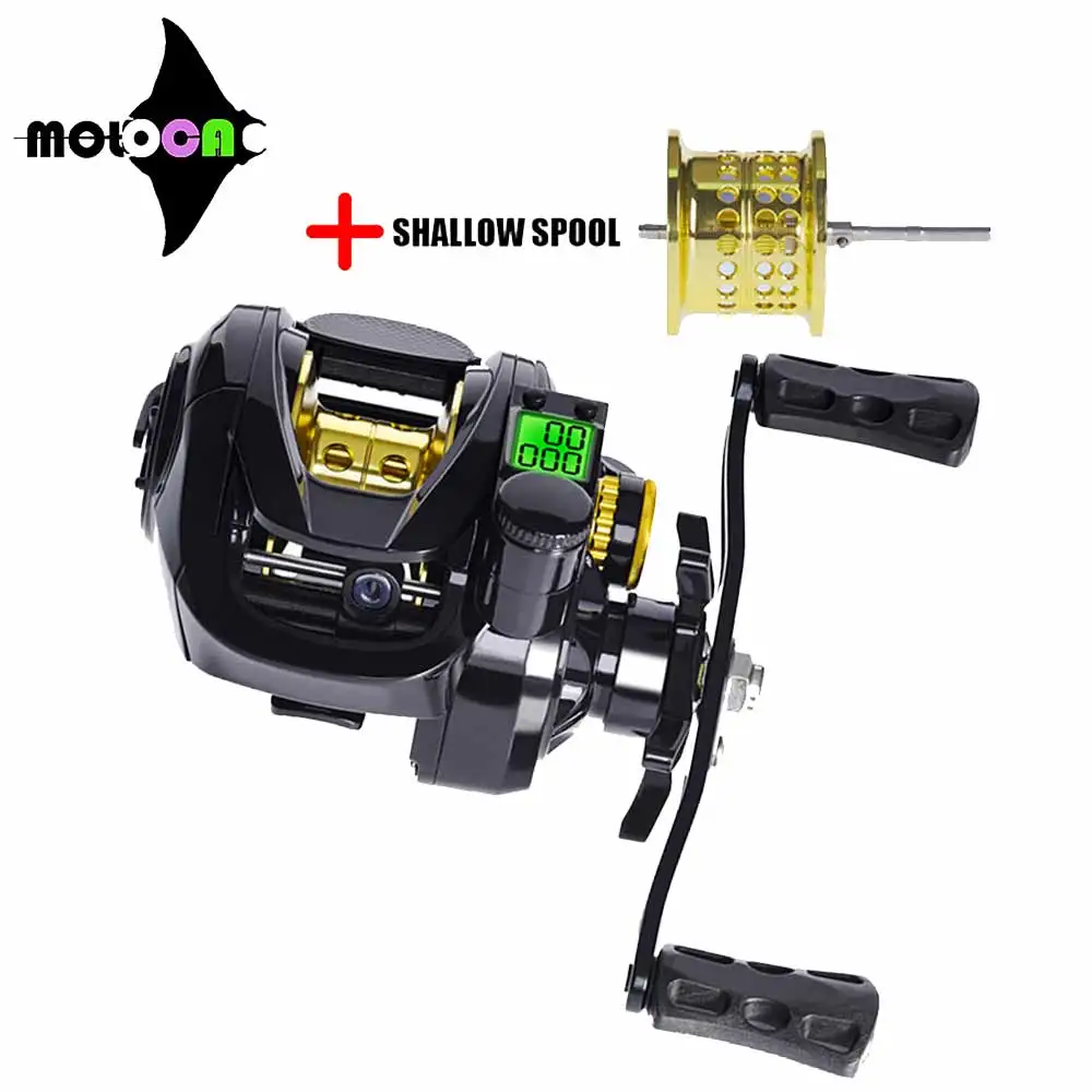 

Cast Drum Wheel Casting Electronic Baitcasting Led Screen Fishing Reel High Speed 7.2:1 10kg Drag Waterproof Saltwater Equipamen