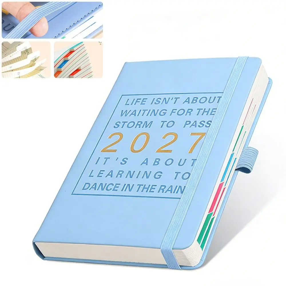 Multifunctional A5 2027 Schedule Book English Efficiency Manual 365 Day Planner with Calendar To Do List Notepad Students