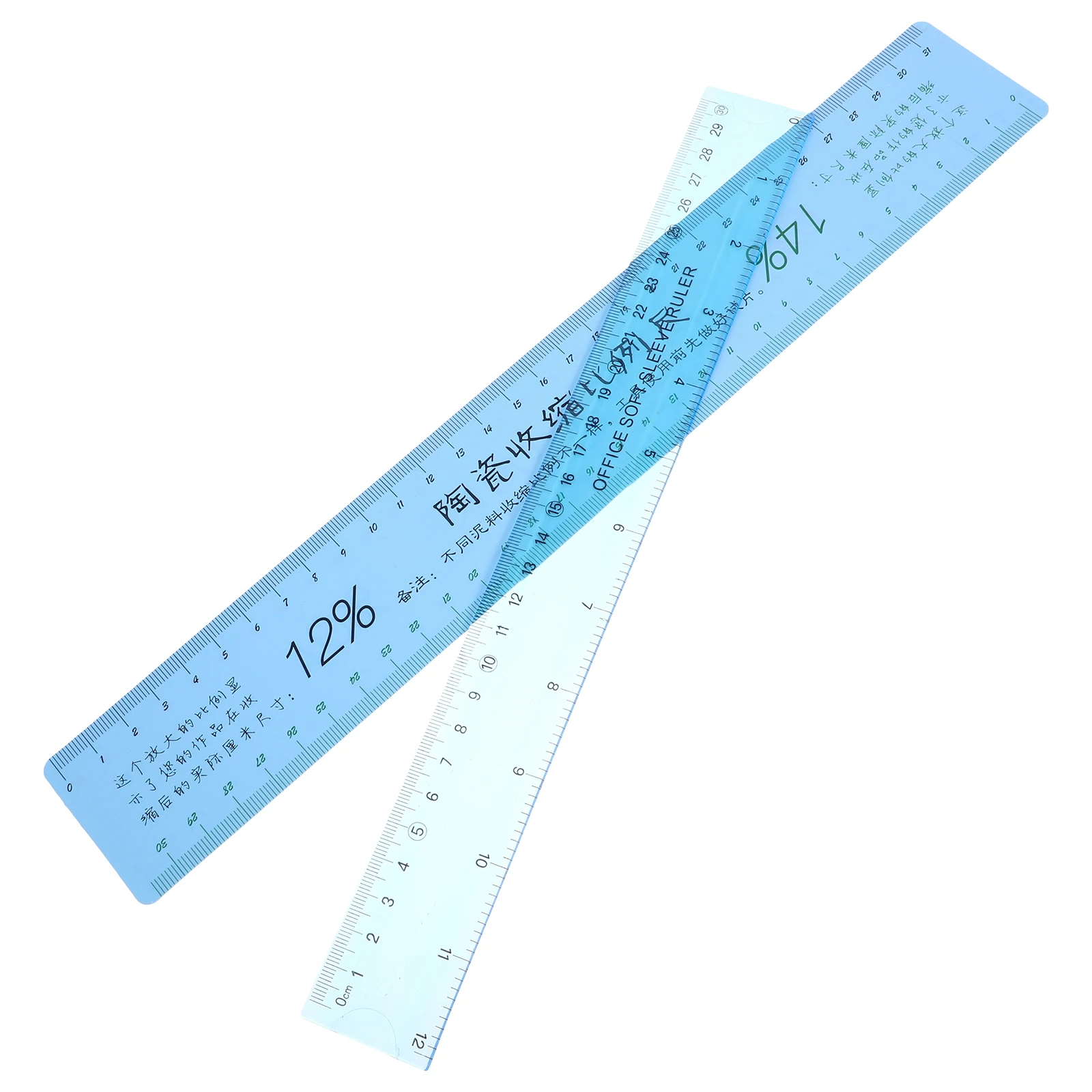 

2 Pcs Ceramic Scale Ruler Clay Round Pottery Bendable Plastic Inches Rulers Child Flexible