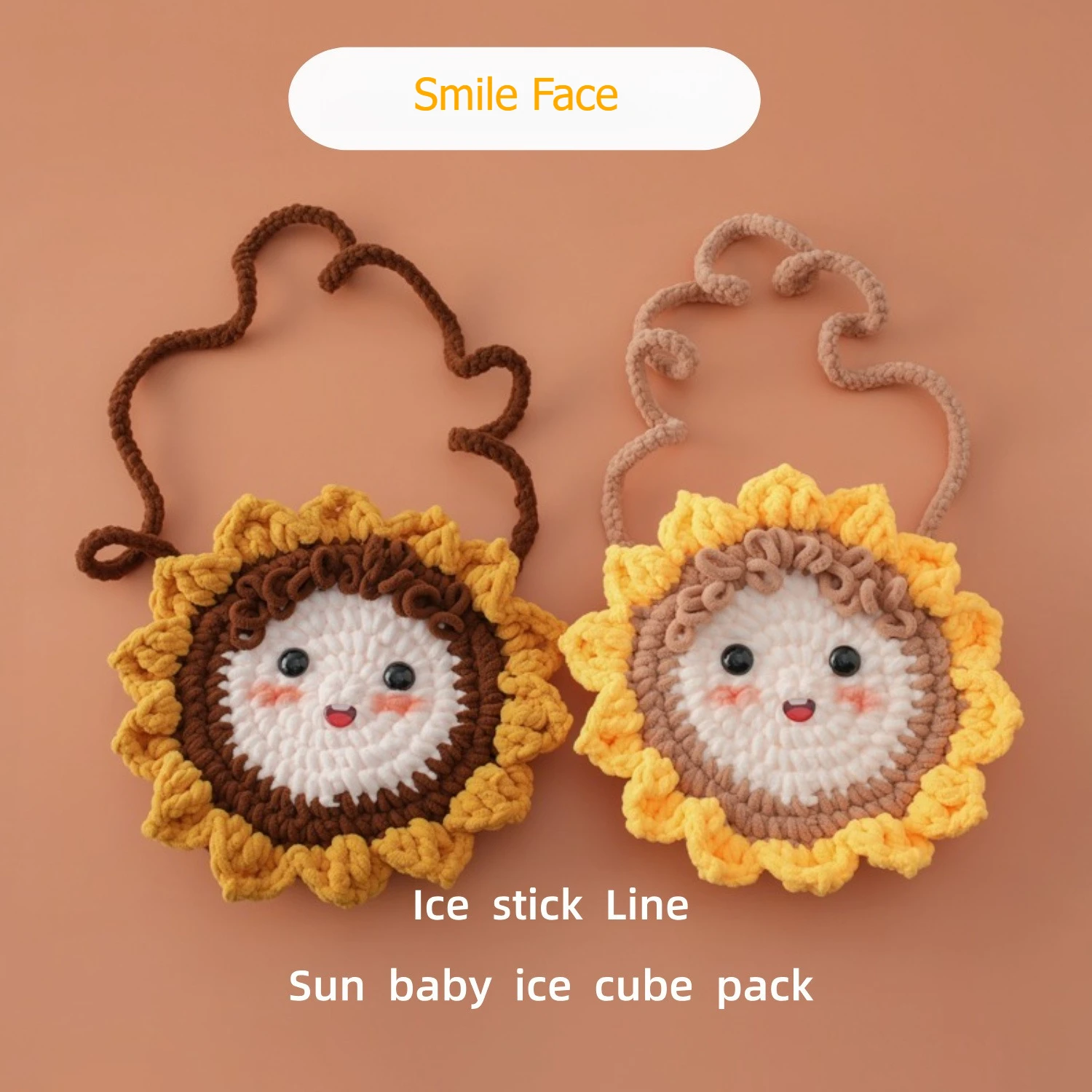 Handmade Crochet  Woven Sunflower Knit Purse Crossbody Handbags for Women Shoulder Bag Small Purse