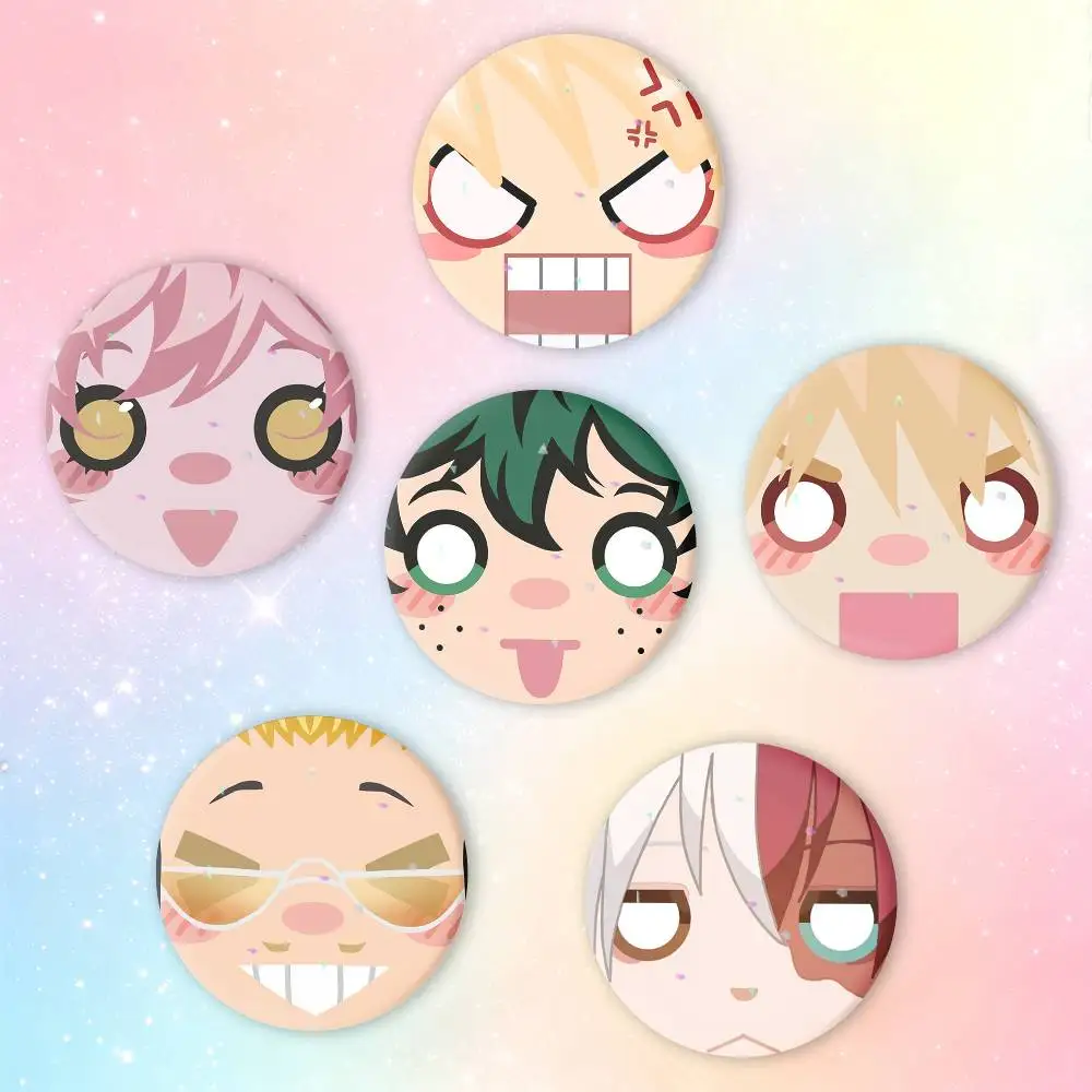 Creative Funny Cartoon Character Izuku Midoriya Katsuki Badges Creative Tinplate Button PinsBrooch Badge Clothes Backpack