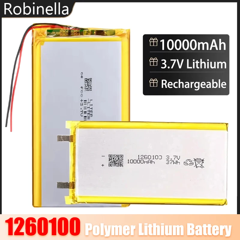 

1260100 10000mah Li-polymer Battery Lithium Polymer Li-Po Li Ion Rechargeable Batteries for Power Bank Laptop PDA Electrograph