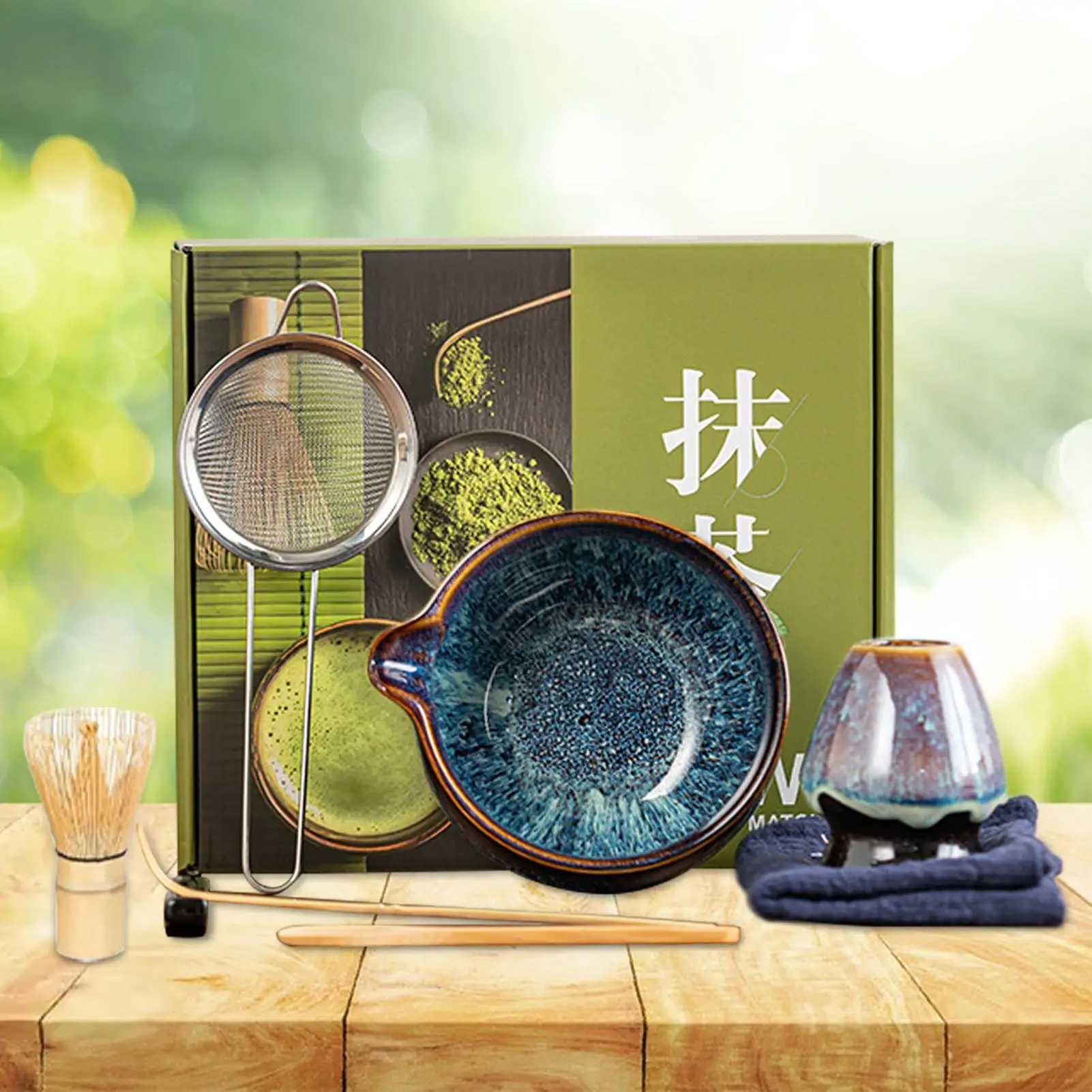 

Japanese Matcha Tea Set Safe Bamboo Whisk Teaspoon Tea Sets Matcha Bowl Matcha Whisk Holder for Tea Lovers Tea-Making Tools