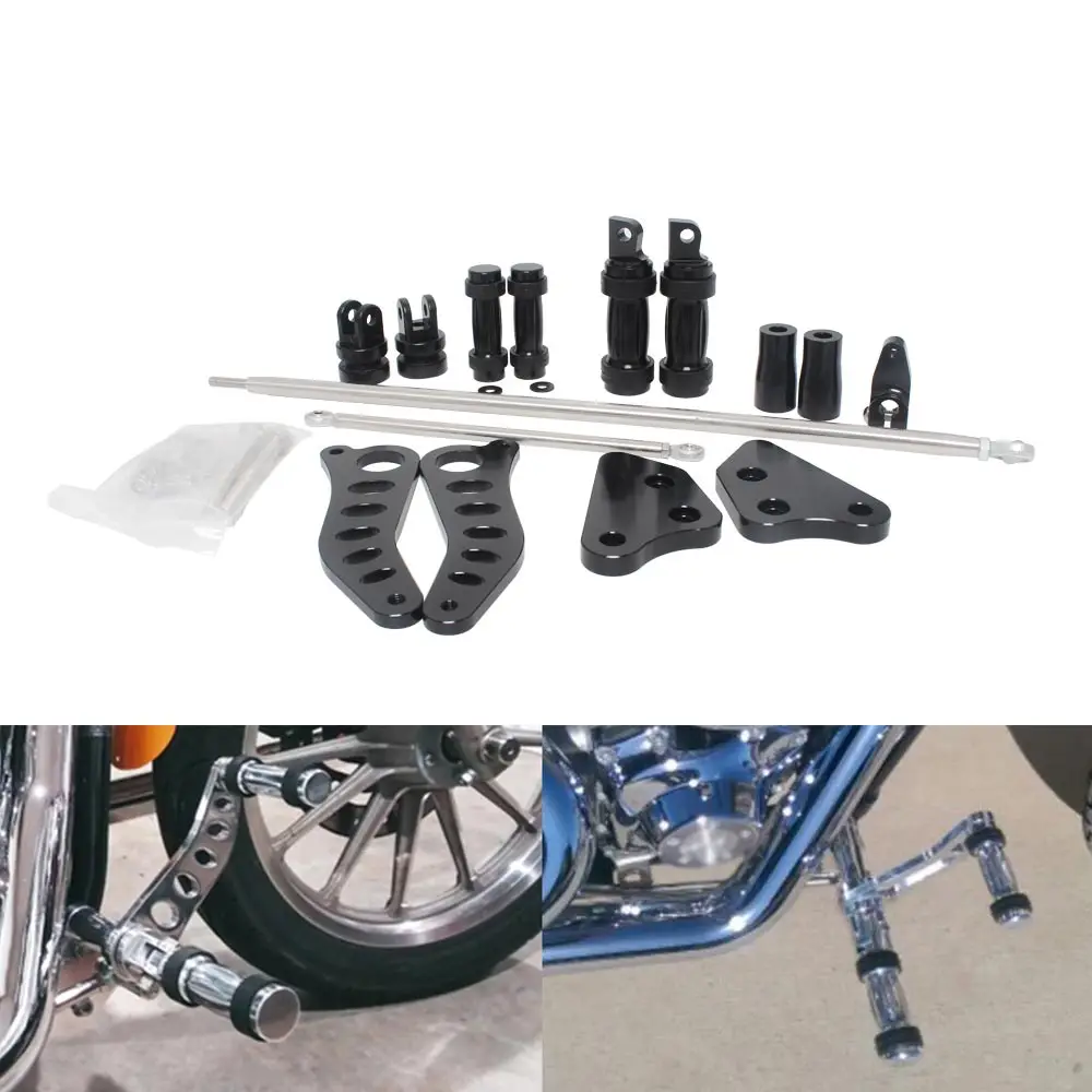 Motorcycle Forward Controls Foot Pegs Levers Linkages Kit For Harley Dyna Fat Bob Super Glide Street Bob 2000-17 accesorios moto