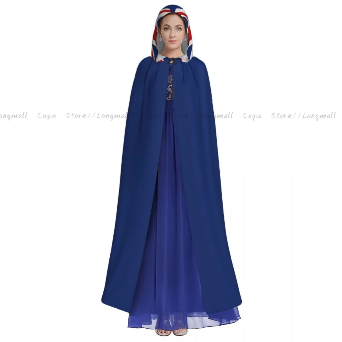 Adulto Halloween Flag Man mantello mantello con cappuccio Costume medievale cappotto a figura intera