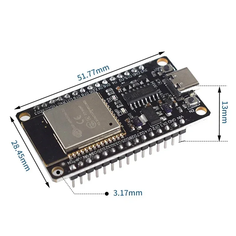 

USB Type-C ESP32 Development Board ESP32-WROOM-32 CH340C 30Pin WiFi+Bluetooth Ultra Low Power Dual Core