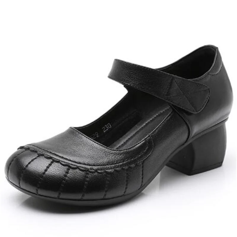 2023 New Spring Elegant Fashion Pumps Shoes Women Genuine Leather Shoes Large Size Shallow Mouth Trend Banquet High Heel Shoes