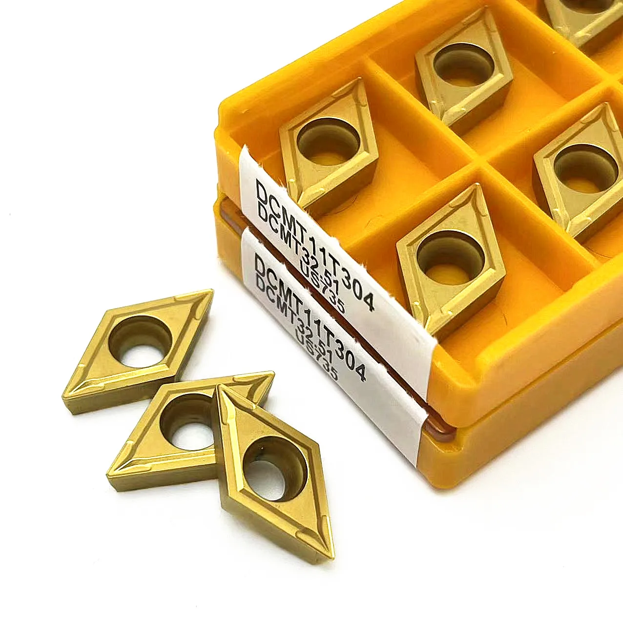 10 pz DCMT070204 DCMT11T304 DCMT11T308 US735 VP15TF UE6020 utensili per tornitura inserti in metallo duro utensili CNC DCMT070204 US735 VP15TF