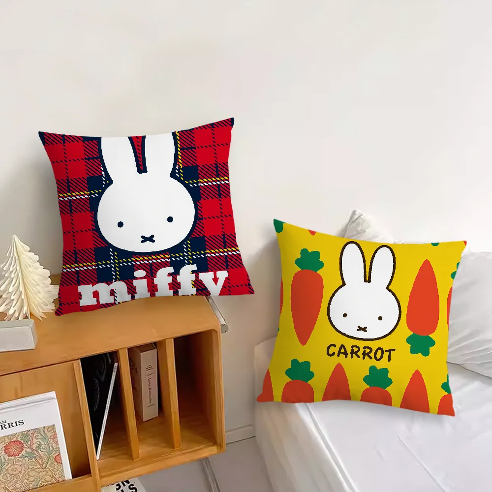 Cartoon Cute M-Miffy Pillow Case Pillow Cover Decoration Room Home Sofa living Office Car Nordic Simplicity