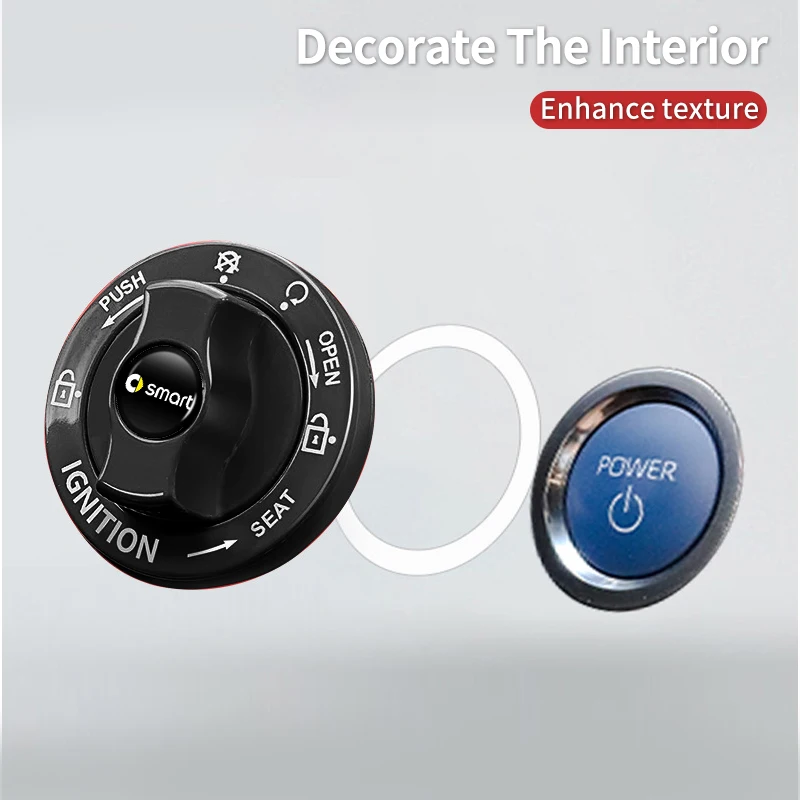 

Universal Car Metal Start Button Protective Cover Interior For Smart Fortwo 451 450 453 Forfour EQ Cabrio Crossblade Coupe