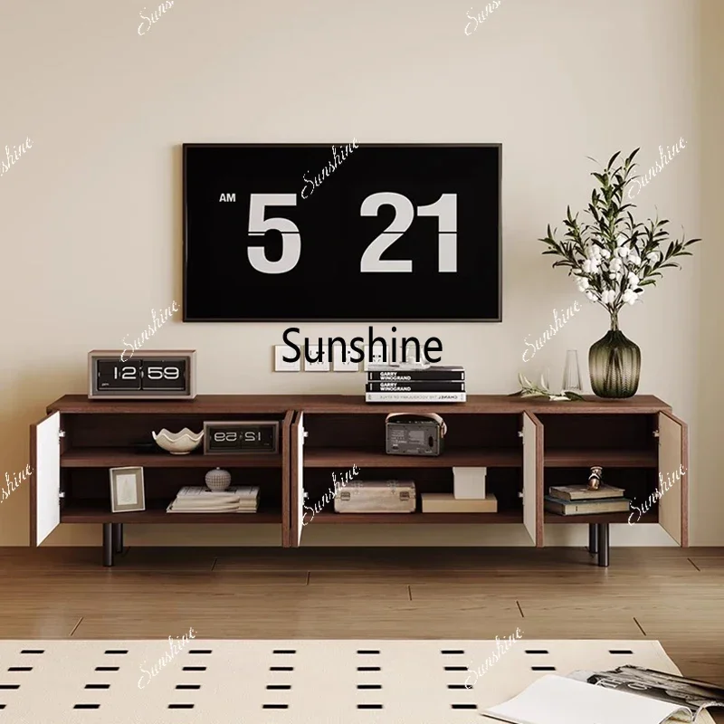 Italian Practical Tv Cabinet Unique Curved Premium Elegant Tv Cabinet Wooden Spacious Meuble De Télévision Furniture Home