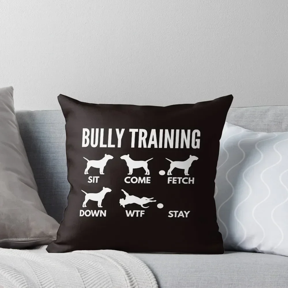 

Bully Training English Bull Terrier Tricks Throw Pillow Sitting Cushion Pillowcases Bed Cushions Christmas Pillow Covers pillow
