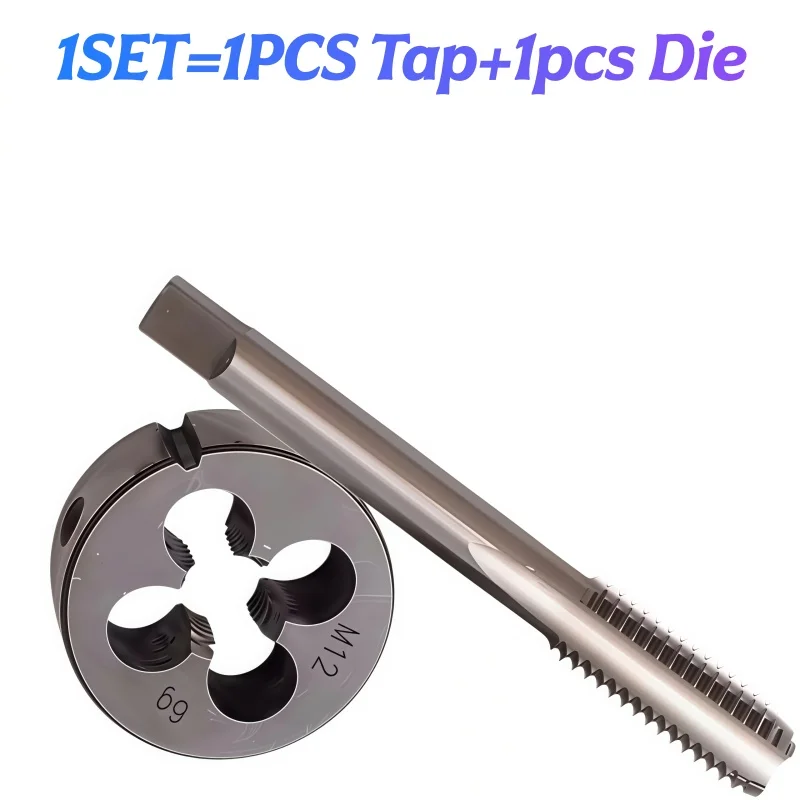 HSS Left Hand Screw Taps And Die Set Metric Fine Thread Straight Flute Taps round Dies for M3-M15 Size Range