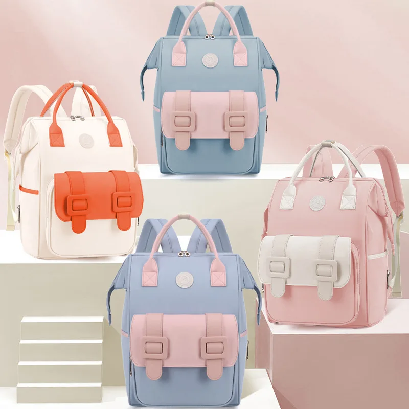 

2025 New Large Capacity Mother And Simple Insulated Bottle Compartment Baby Outdoor Women Leather Feminine Backpack Diaper Bag