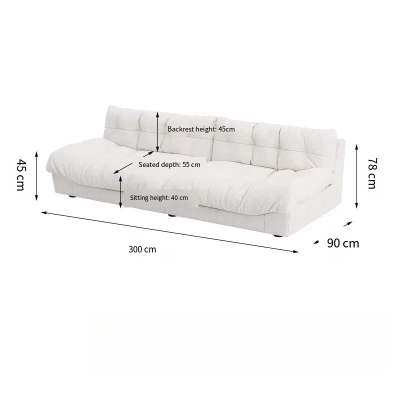 Peiqi ضوء فاخر كريم الغيوم غرفة المعيشة أريكة سرير Xxl الحد الأدنى عيد الميلاد الأريكة مستقيم الراحة أريكة Inflavel غرفة نوم الأثاث #4