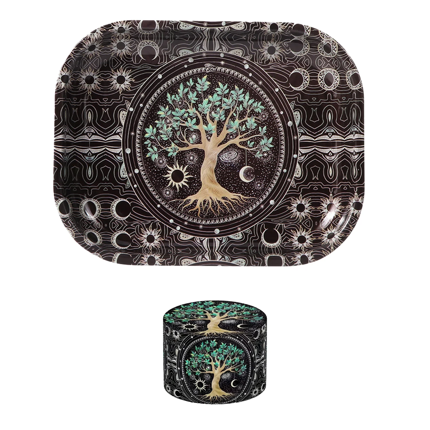 1/2 قطعة صينية ومطحنة شجرة الحياة السوداء #1