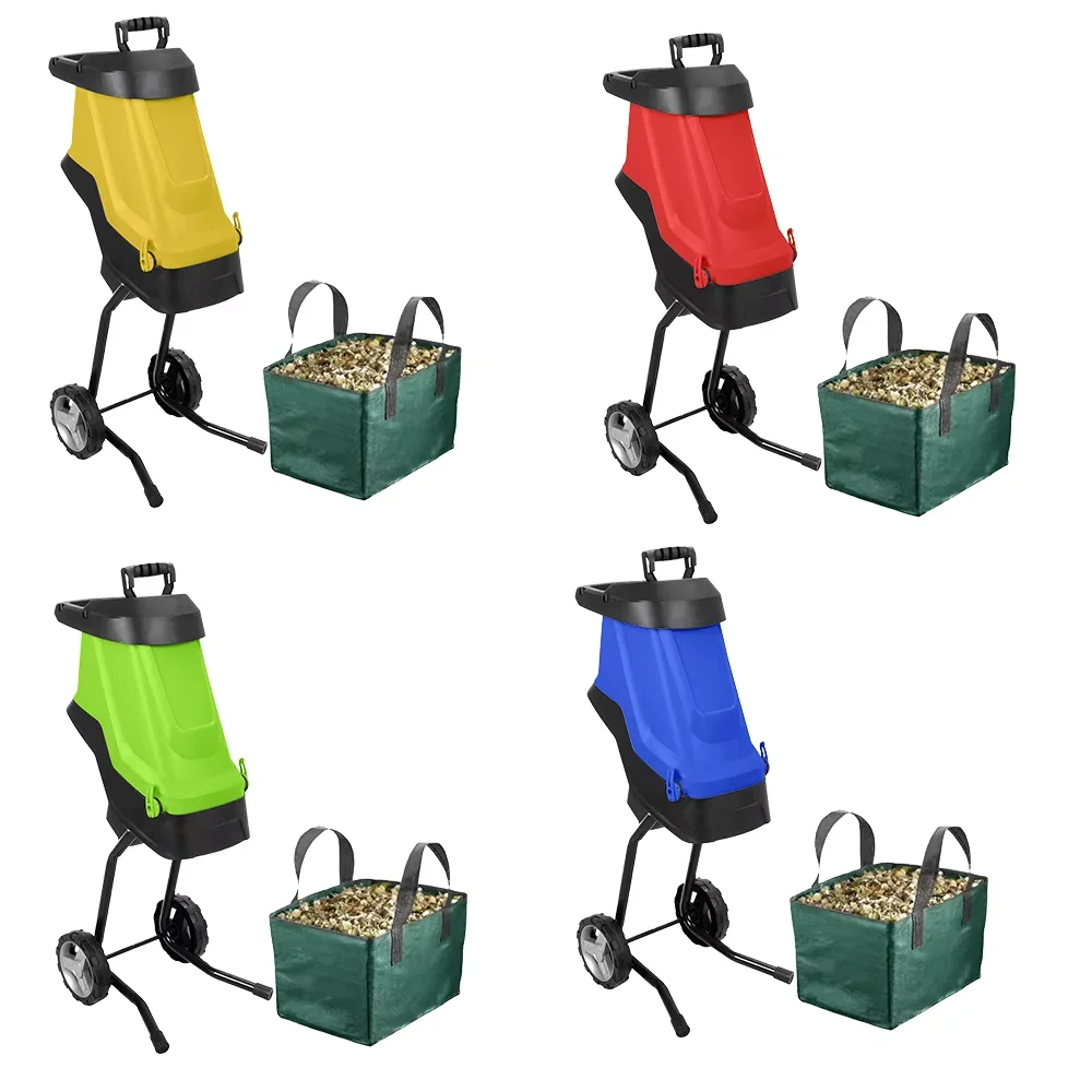 Electric Garden Chipper Tree Branch Leaf Crusher Wood Chipper Shredder Recycling Machine with Collection Bag - view 4