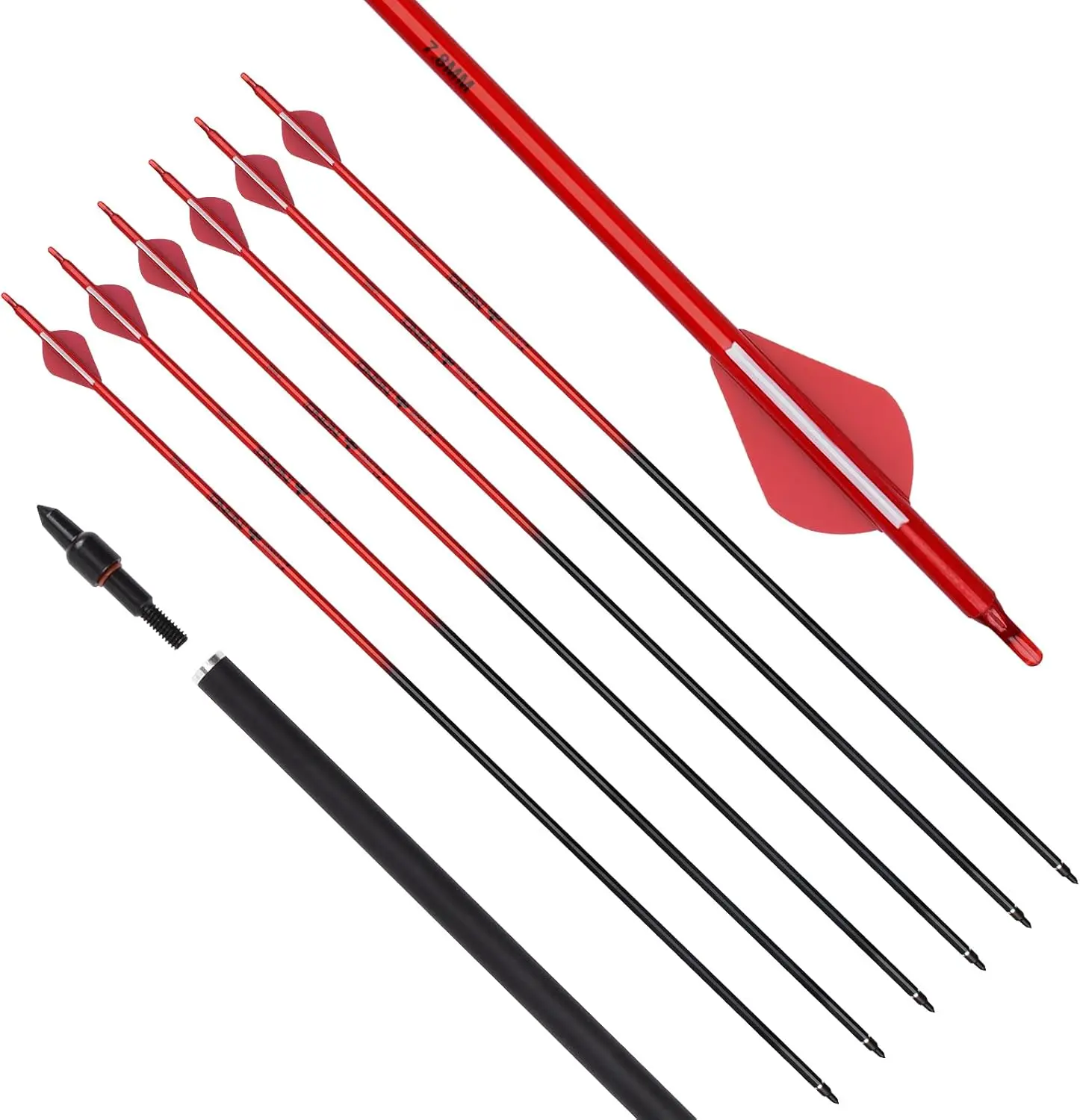 

Carbon Archery Arrows Practice Arrows Detachable Arrowhead and Nock 4 inch Streamlined TPU Feathers for Youth BeginnerTarget