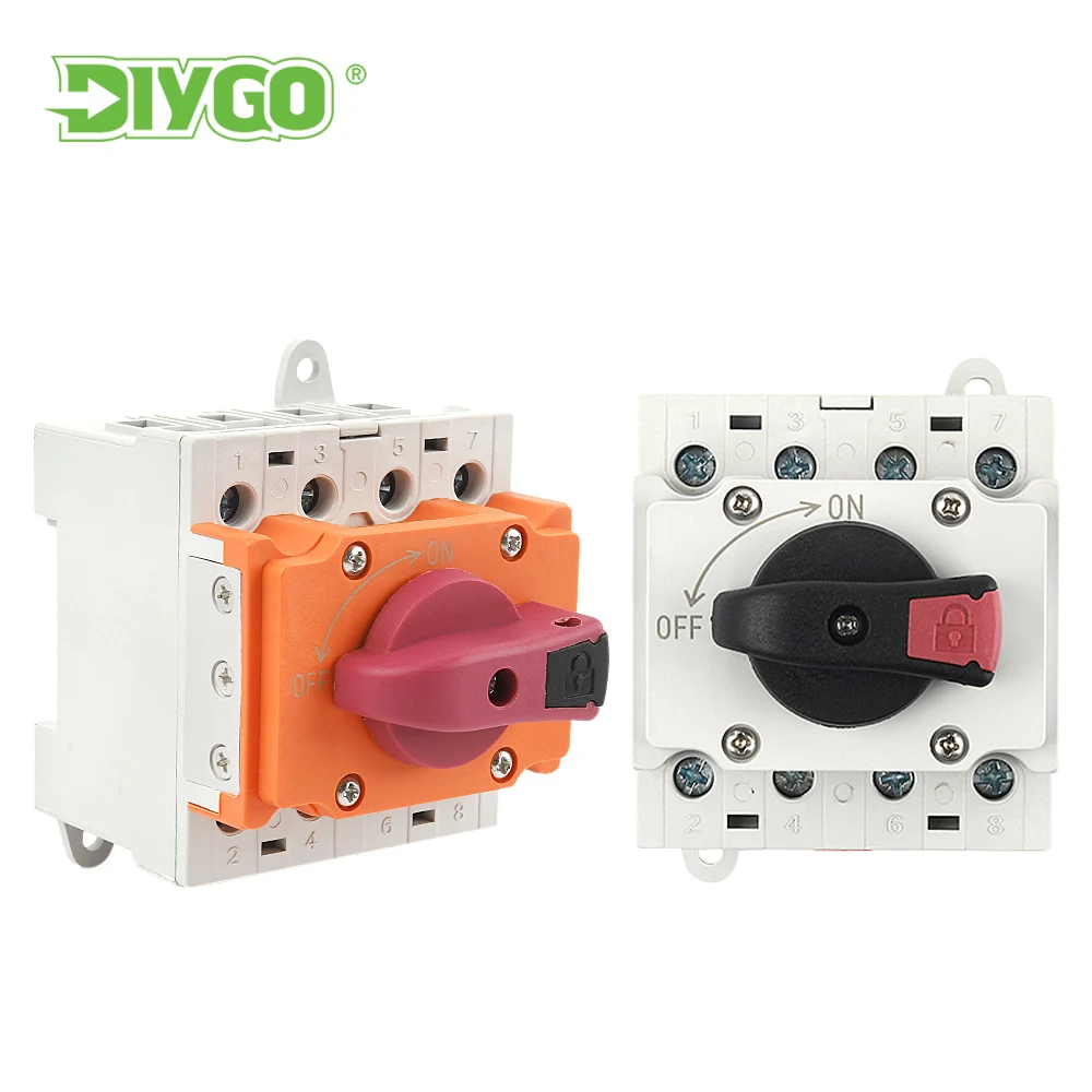 DIY GO 4P Factory Direct DIN-Rail Mount DC Isolator 32A DC 1200V/1500V Disconnect Switch for PV Distribution Box