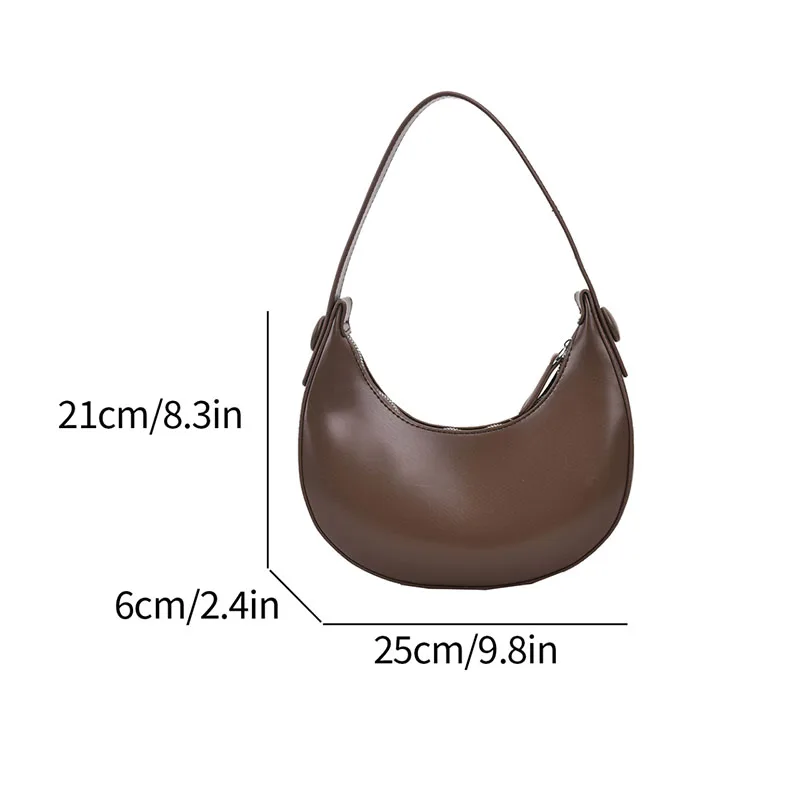 Bolsos pequeños de media luna a la moda para mujer, bolsos de hombro de cuero PU para axila, bolsos de mano para mujer, diseñador de lujo 2024