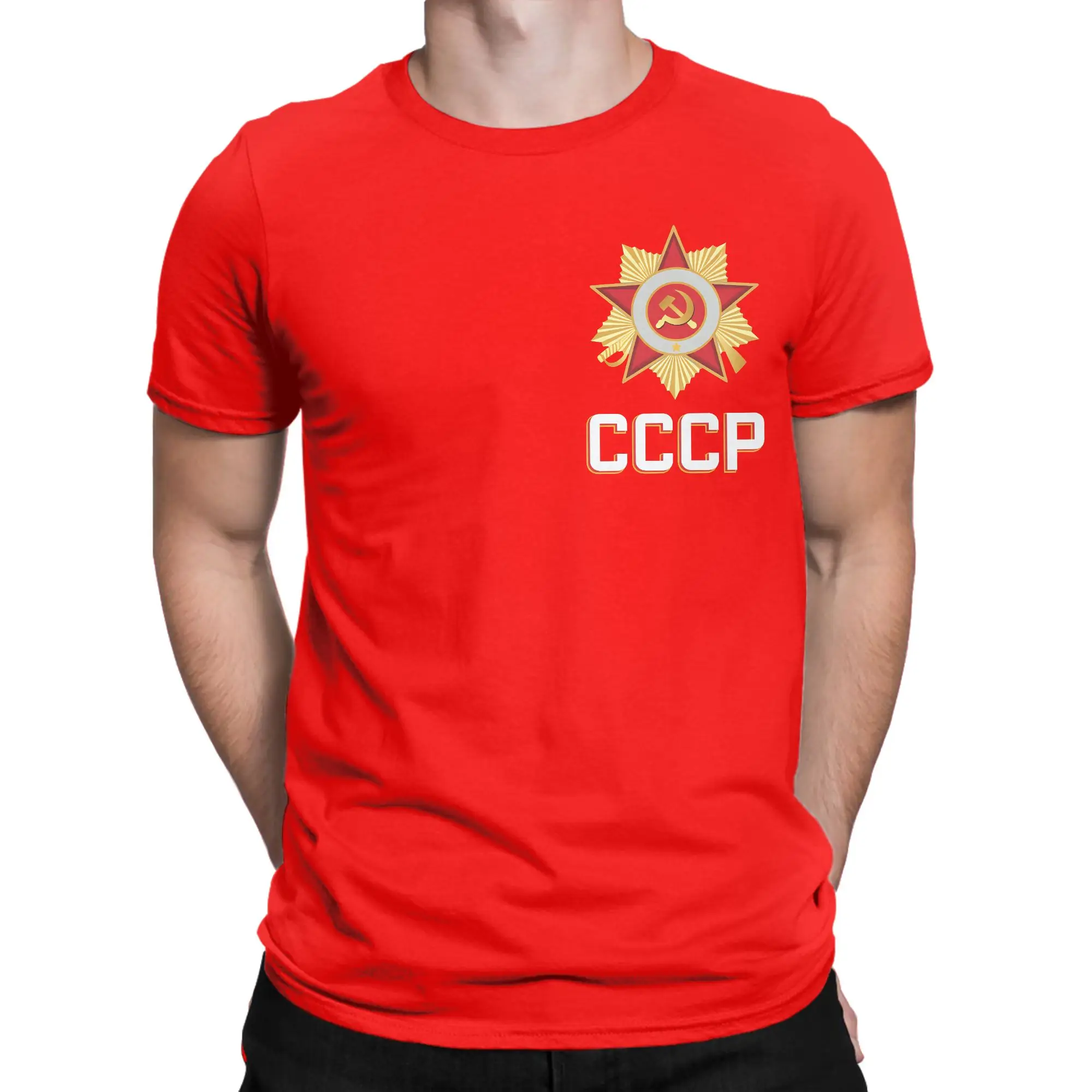 Soviet Union National Team Retro CCCP T Shirt Summer  Cotton T-Shirts For Men Loose Tee Shirt Short-Sleeved Awesome Tees