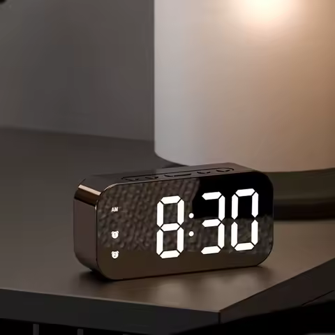 Sonic LED Digital Alarm Clock Plug-in Digital Clock Dual Alarm Sonic Temperature Clock 12/24H Simple Clock
