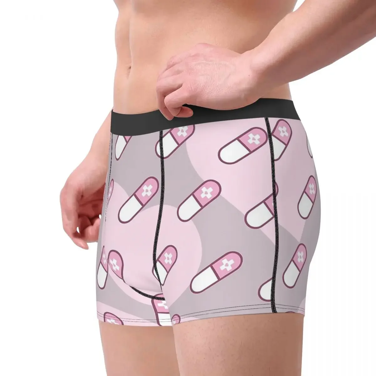 Lovely Capsules Pink Medical Doctor Underpants Homme Panties Male Underwear Print Shorts Boxer Briefs