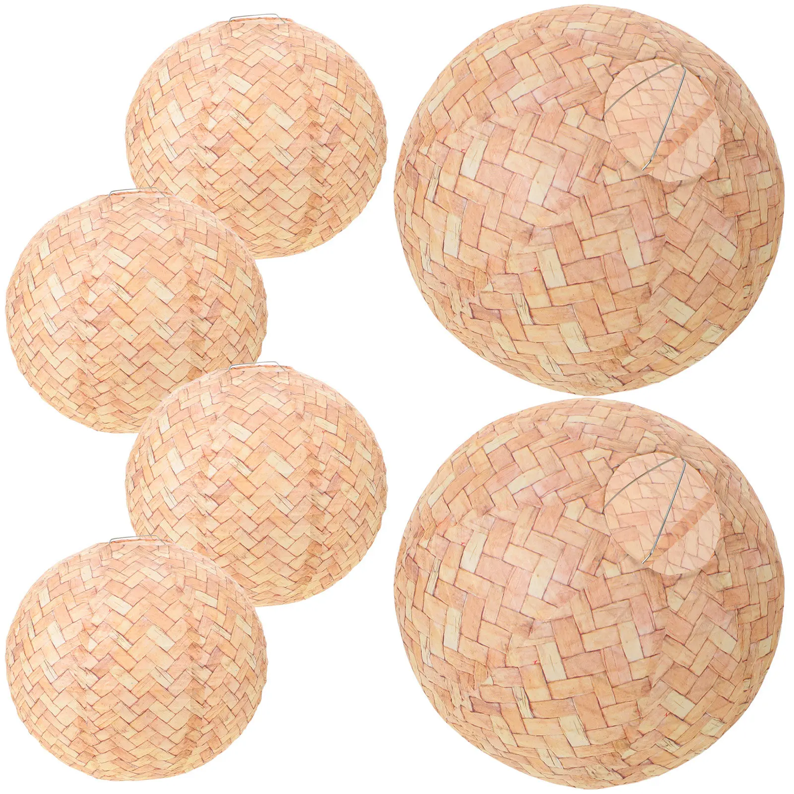 

Набор из 6 подвесных фонарей в деревенском стиле: бумажные фонари с узором из мешковины, декоративные подвески для свадеб, вечеринок, для использования в помещении и на улице