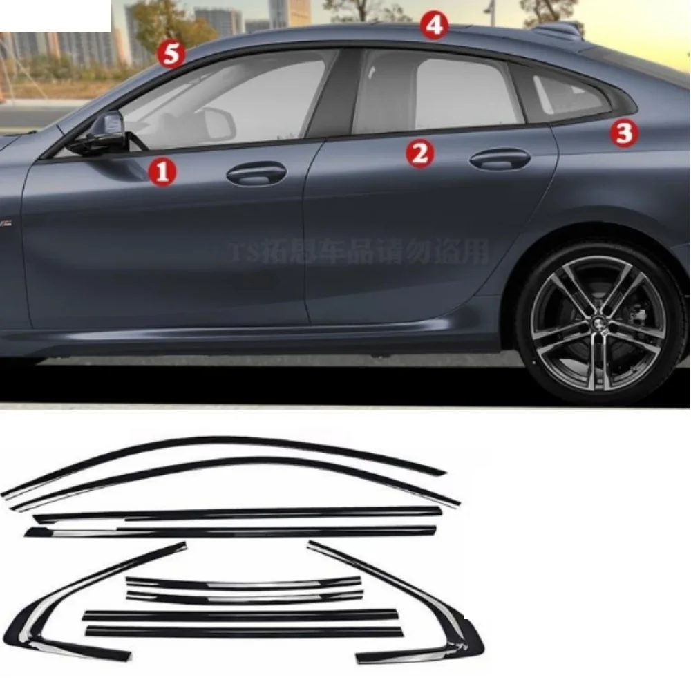 Bright black window trim For BMW 2 Series 2020 2021 2022 2023