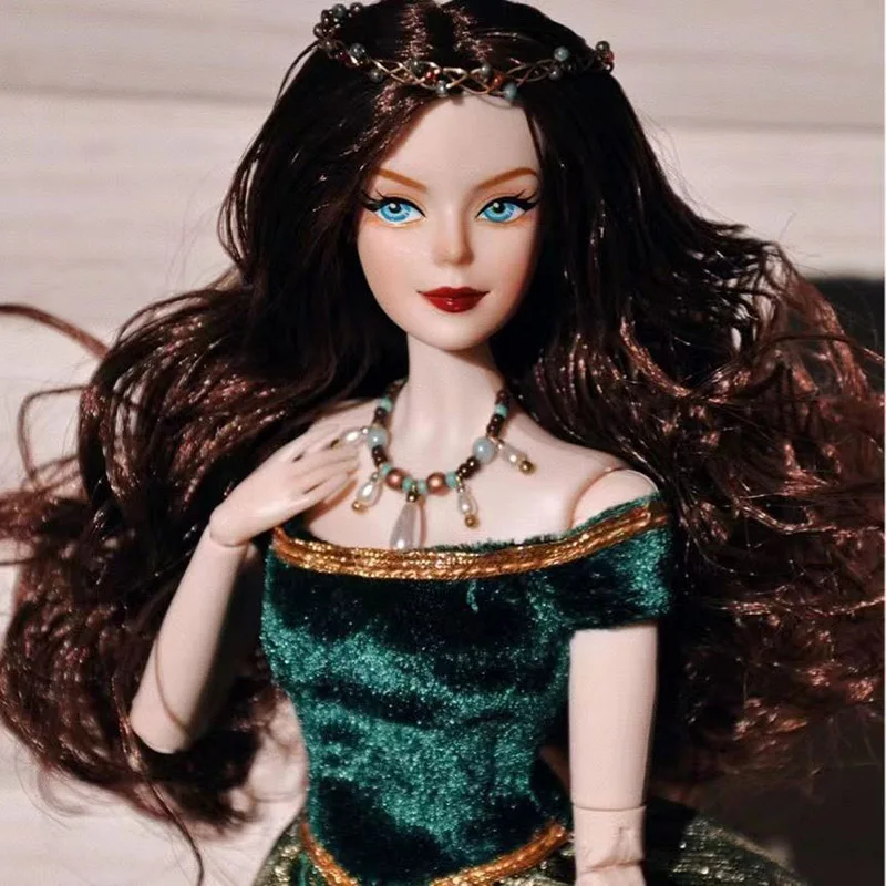 30cm Lady Doll\'s Head with Big Wavy Curly Hair 1/6 Dress Up Accessories Girls Diy Toys