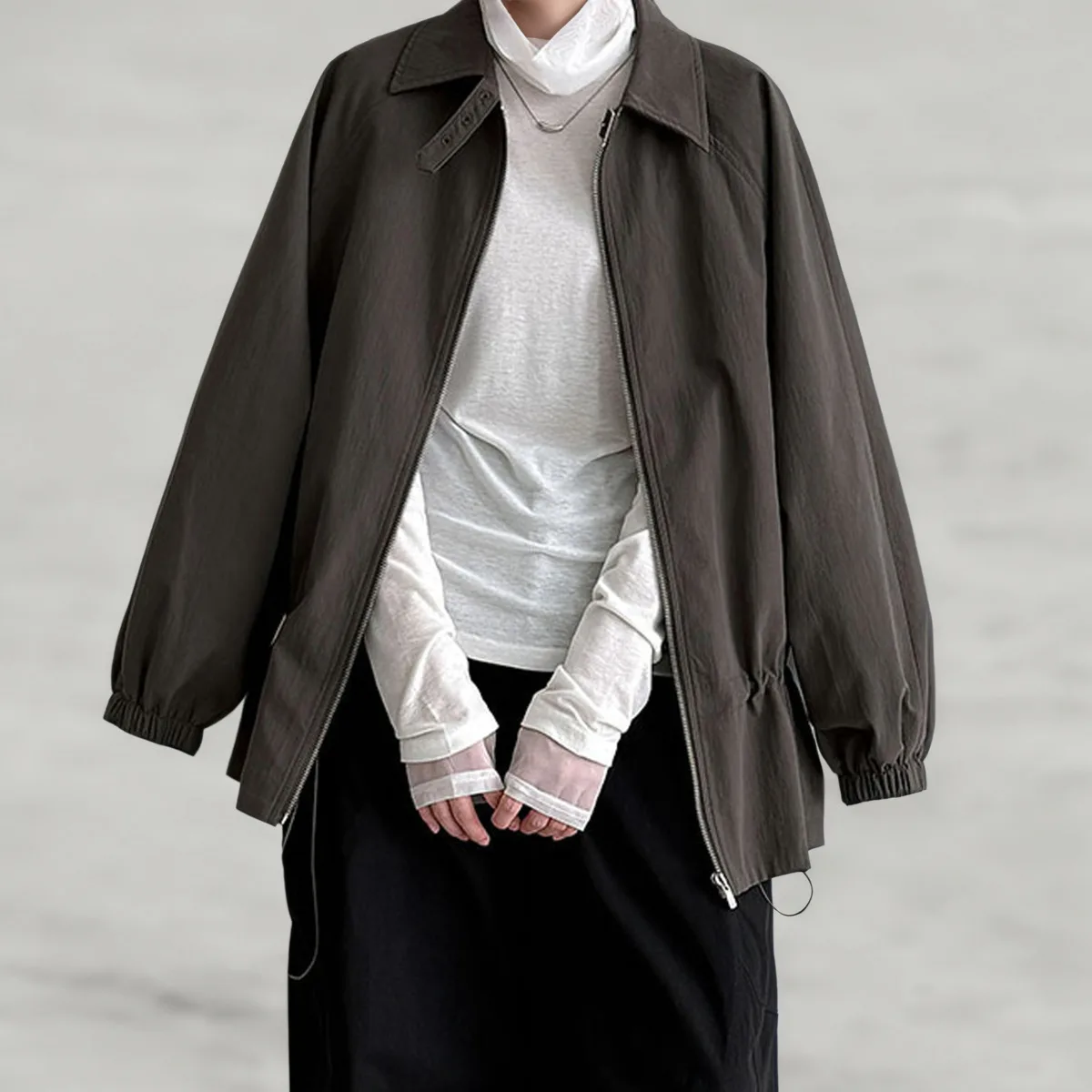 سترة CiCi برباط ملابس خارجية مريحة من مزيج القطن والنايلون لخريف وشتاء Y2K مستوحاة من أزياء الشارع الرائجة 2025 #3