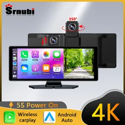 4K Dashcam 11.3 Inches Car DVR Apple Carplay Android Auto Dash Cam Auto's Camera Front And Rear Dual Lens Black Box Accessoires