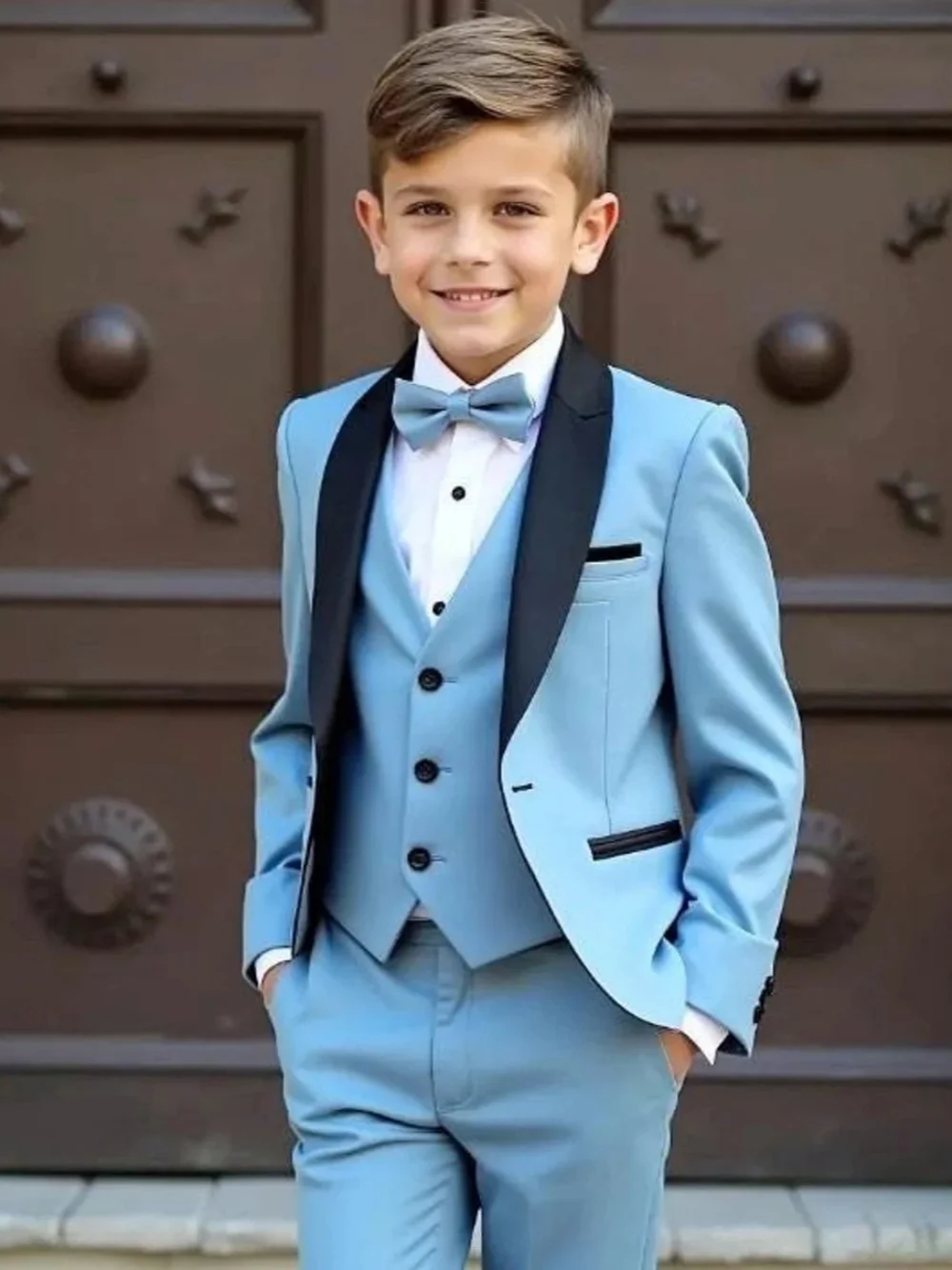 Txjojn Boys Formal Suit Set 3 Pieces banquet Party Wear Handsome Smart Kids Slim Fit Suits Wedding Guest Clothes Plus Size