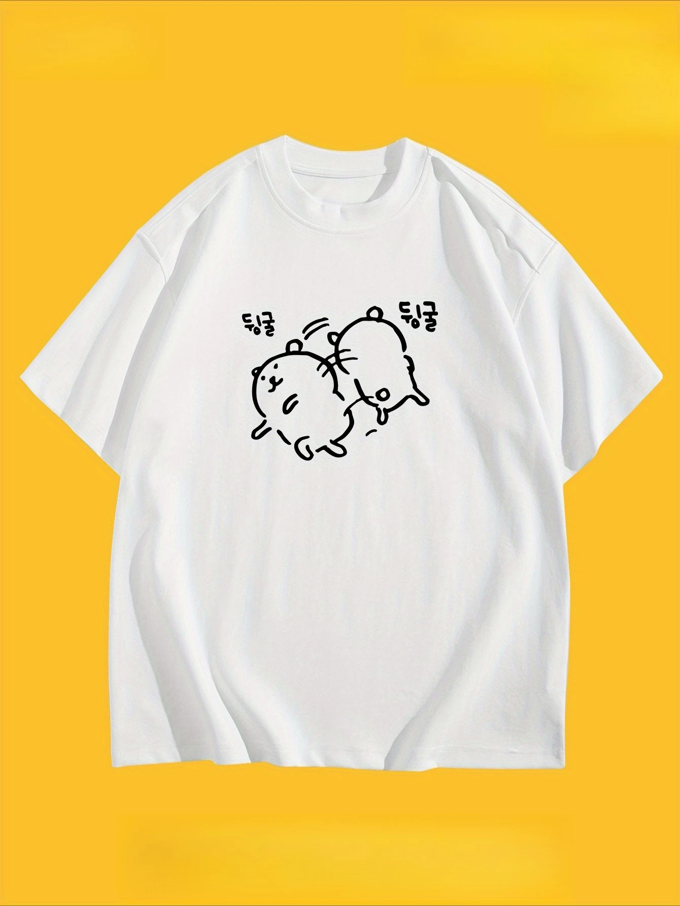 

Cute Cartoon Graphic Printing Summer Autumn Winter Pure Cotton Casual and Comfortable Men's and Women's T-shirts Short Sleeves