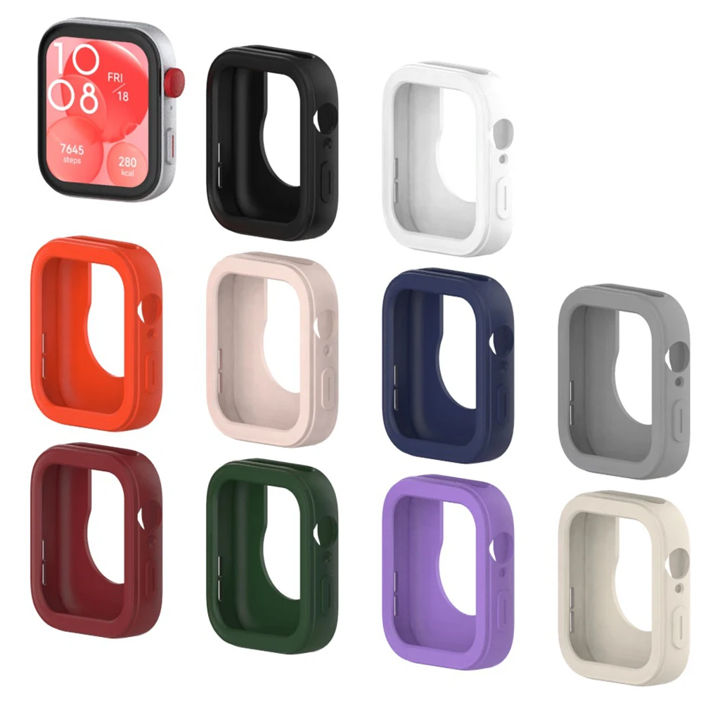 Soft Silicone Case para Huawei Watch, Protetor de Tela, Shell Protetor, Capa, Candy Cases, Acessórios, Fit3