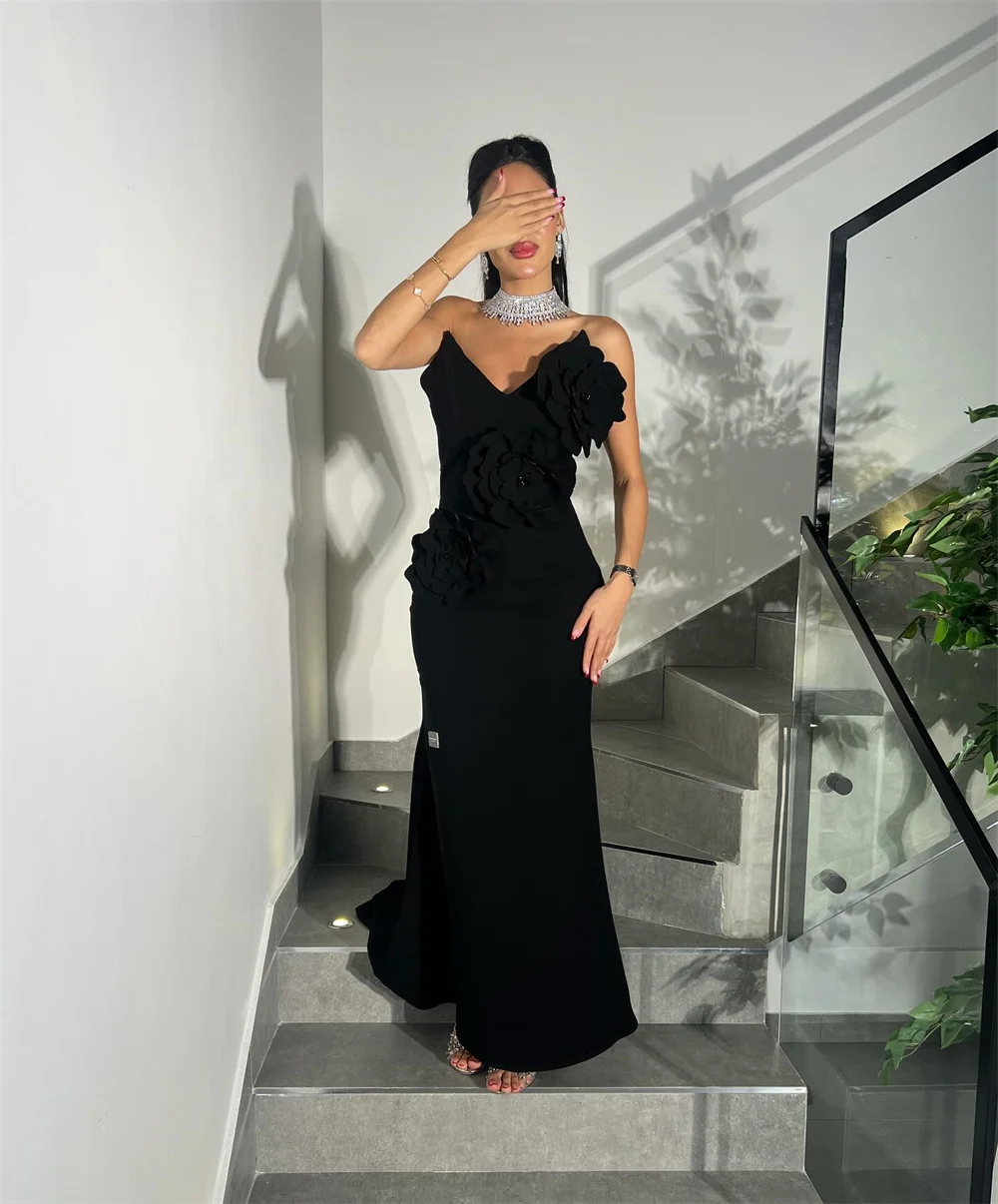 Customized Saudi Arabia Evening Dress Formal Prom Gown Dearin V-neck Column Ankle Length Skirts Bespoke Occasion Es Saud